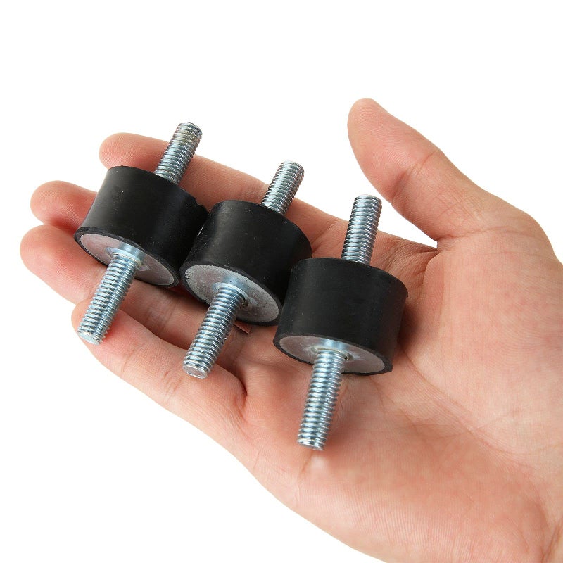 Ziqi 8Pack M8 Rubber Studs Shock Absorber Anti Vibration Isolator Mounts  M8-20mm Rubber Cylindrical Vibration Isolation Mount with 2 Threaded Studs  for Air Compressors  Pump  Garage Motor  Diesel Engines - Image 4